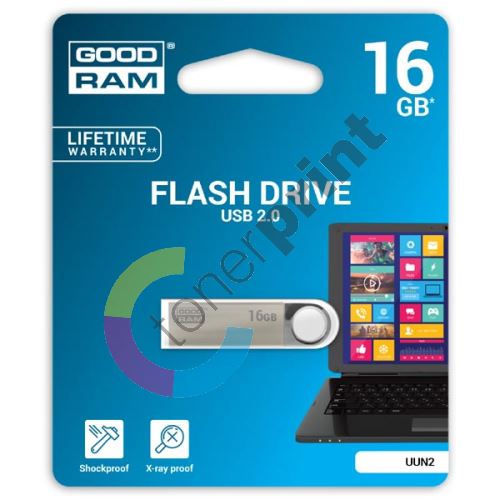 Goodram USB flash disk, 2.0, 16GB, UUN2, stříbrná 1