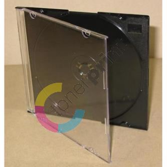 Box na 1 ks CD, průhledný,SLIM černý tray, tenký 1