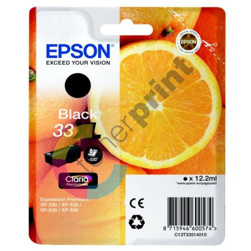 Cartridge Epson C13T33514012, 33XL, black, originál 1