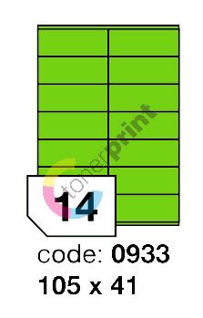 Samolepící etikety Rayfilm Office 105x41 mm 300 archů, fluo zelená, R0130.0933D 1