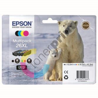 Inkoustová cartridge Epson C13T26364010, XP-800, XP-700, XP-600, CMYK, 26XL, originál