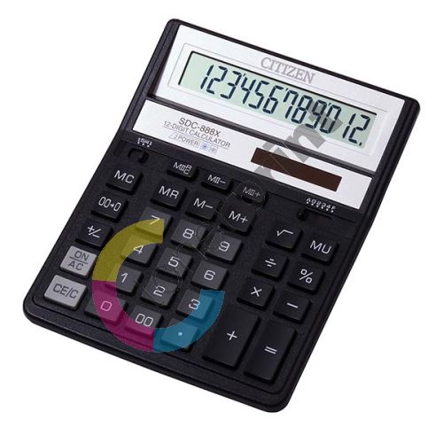 Kalkulačka Citizen SDC888XBK, černá, stolní, dvanáctimístná 1