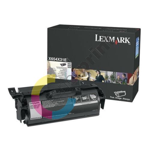 Toner Lexmark X654X31E, black, originál 1