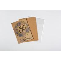 Přáníčko BeBechy – recyklovaný papír – 50 narozeniny