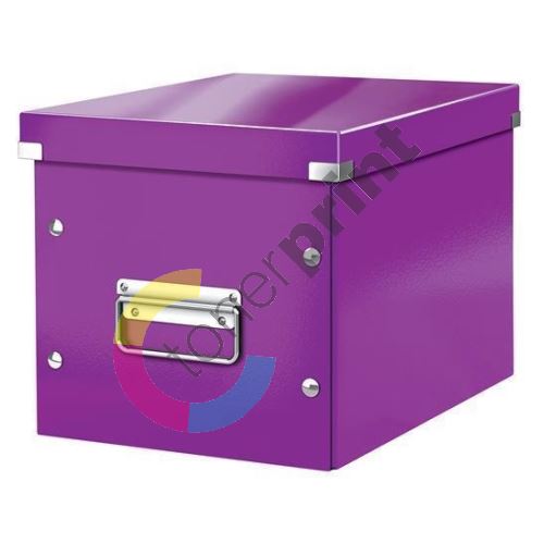 Krabice Click & Store, fialová, čtvercová, lesklá, středně velká, LEITZ 1