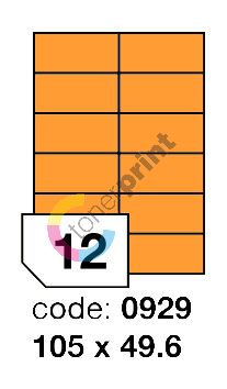 Samolepící etikety Rayfilm Office 105x49,6 mm 300 archů, fluo oranžová, R0133.0929D 1