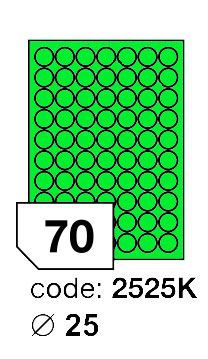 Samolepící etikety Rayfilm Office průměr 25 mm 300 archů, matně zelená, R0120.2525KD 1