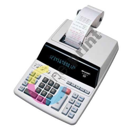 Kalkulačka Sharp EL2607PGGYSE, bílá, stolní s tiskem, dvanáctimístná 1