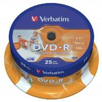 Verbatim DVD-R AZO 4,7 GB 16× Wide Inkjet Printable, 25 ks Spindle – 43538 (2)