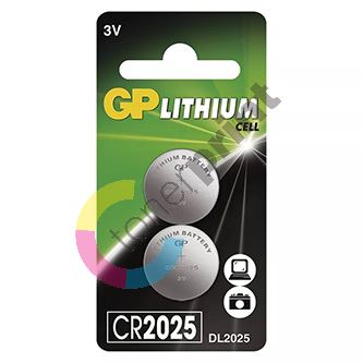 Baterie lithiová, CR2025, 3V, GP, blistr, 2-pack