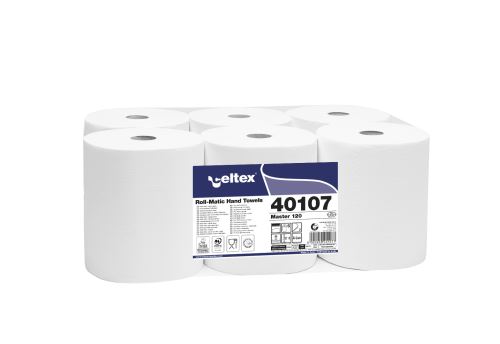 CELTEX Master 120 papírové ručníky Matic, 2vrstvé, bílé, 120 m, 6 ks, 40107