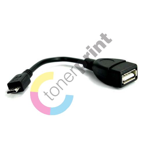 USB kabel (2.0), micro (OTG)-A (OTG), M/F, 0.2m, Logo 1