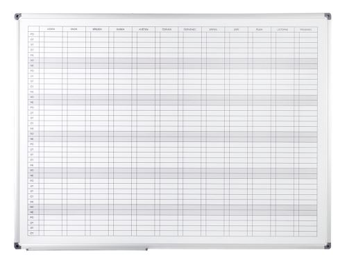Roční plánovací magnetická tabule 120 × 90 cm s českým potiskem