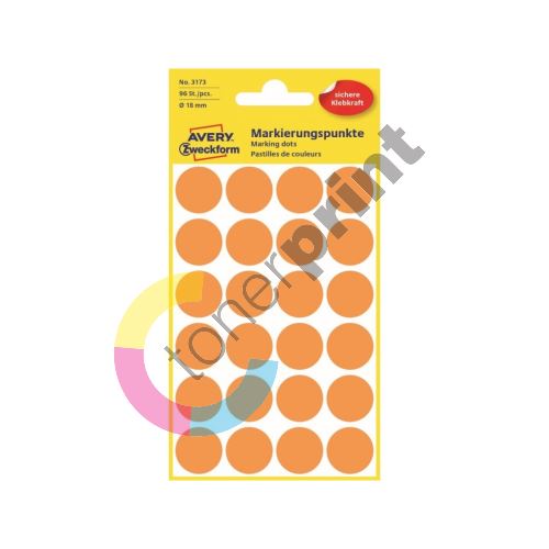 Etikety na ruční popis kolečko průměr 18 mm - světle oranžové - 3173 1