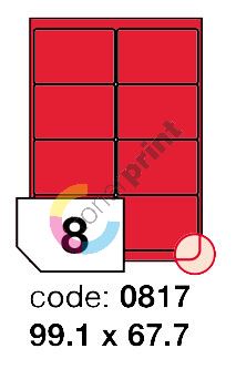 Samolepící etikety Rayfilm Office 99,1x67,7 mm 300 archů, fluo červená, R0132.0817D 1
