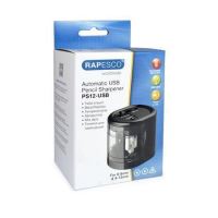 Elektrické stolní ořezávátko Rapesco PS12-USB, USB/baterie, 2 otvory, černé (1)