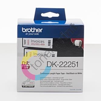 Papírové štítky Brother DK22251, 62mm x 15.24m, bílá, 1 ks