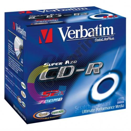Verbatim CD-R, DataLife PLUS, 700 MB, Crystal, jewel box, 43327, 52x, 10-pack 1