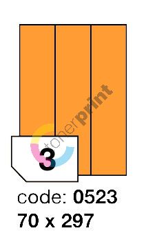 Samolepící etikety Rayfilm Office 70x297 mm 300 archů, fluo oranžová, R0133.0523D 1