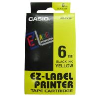 Páska Casio XR-6YW1, 6mm, černý tisk/žlutý podklad, originál
