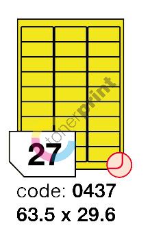 Samolepící etikety Rayfilm Office 63,5x29,6 mm 300 archů, fluo žlutá, R0131.0437D 1