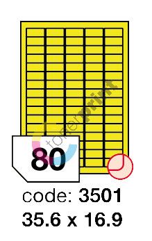 Samolepící etikety Rayfilm Office 35,6x16,9 mm 300 archů, fluo žlutá, R0131.3501D 1