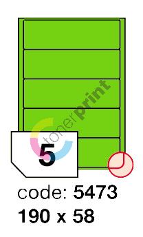 Samolepící etikety Rayfilm Office 190x58 mm 300 archů, fluo zelená, R0130.5473D 1