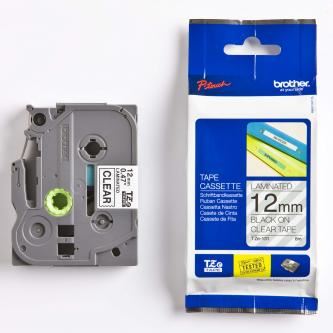 Páska do štítkovače Brother TZe-131, 12mm, černý tisk/průsvitný podklad