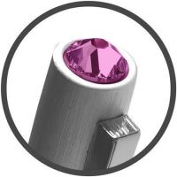 Kuličkové pero Art Crystella, Oslo, stříbrná s růžovým krystalem Swarovski, 13cm (1)