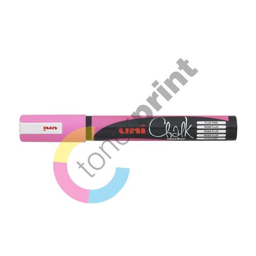 Uni Chalk Marker křídový popisovač PWE-5M, 1,8-2,5 mm, fluo-růžový 1