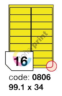 Samolepící etikety Rayfilm Office 99,1x34 mm 300 archů, fluo žlutá, R0131.0806D 1