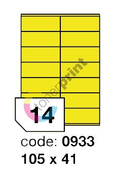 Samolepící etikety Rayfilm Office 105x41 mm 300 archů, fluo žlutá, R0131.0933D 1