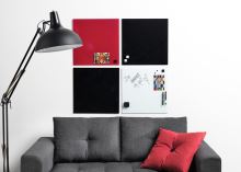 Skleněná magnetická tabule černá 150 × 100 cm – velká designová magnetická tabule na zeď (3)