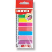 Samolepící záložky Kores Index Strips 12x45mm, plastové, na pravítku Samolepící záložky Kores Index Strips 12x45mm, plastové, na pravítku
