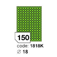 Samolepící etikety Rayfilm Office průměr 18 mm 300 archů, fluo zelená, R0130.1818KD