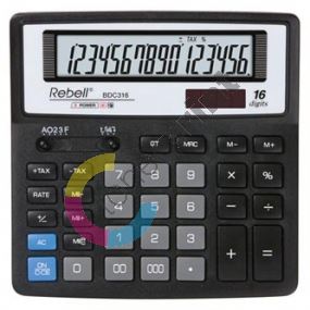 Kalkulačka Rebell RE-BDC616 BX, černá, stolní, šestnáctimístná 1