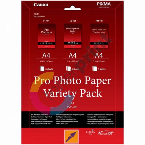 Fotopapír Canon Photo Paper Pro Variety Pack PVP-201, bílý, A4, 15 ks, 6211B021 1