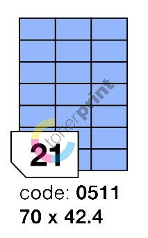 Samolepící etikety Rayfilm Office 70x42,4 mm 300 archů, matně modrá, R0123.0511D 1