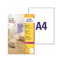Průhledné lesklé etikety AVERY 210 x 297 mm A4 - L7784-25