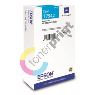 Inkoustová cartridge Epson C13T754240, WorkForce Pro WF-8090, 8590, cyan, XXL, originál