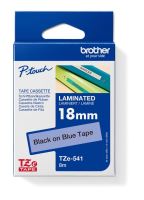 Páska do štítkovače Brother TZe-541 18mm černý tisk/modrý podklad (1)