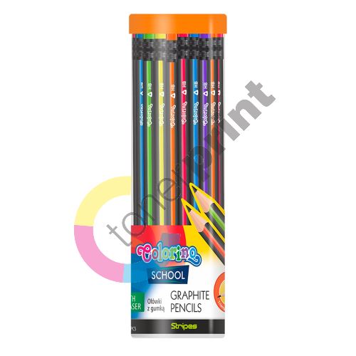 Colorino Stripes tužka, trojhranná, s pryží, mix barev, 48 ks 1