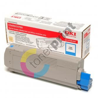 Toner OKI 43381907, cyan, originál 1