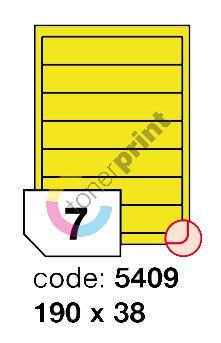 Samolepící etikety Rayfilm Office 190x38 mm 300 archů, fluo žlutá, R0131.5409D 1