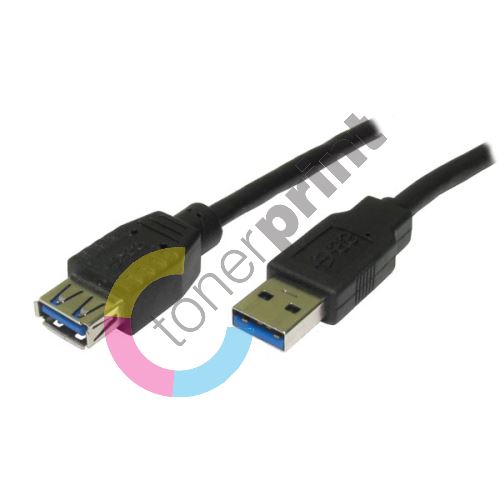 Kabel USB (3.0), USB A  M- USB A F, 1.8m, černý 1