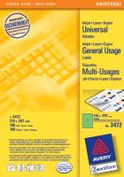 Barevné etikety univerzální AVERY 210x297 mm 100 listů A4 zelené- 3472 7 (6)