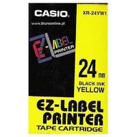 Páska do tiskárny štítků Casio XR-24YW1 24mm černý tisk/žlutý podklad originál Páska do tiskárny štítků Casio XR-24YW1 24mm černý tisk/žlutý podklad originál