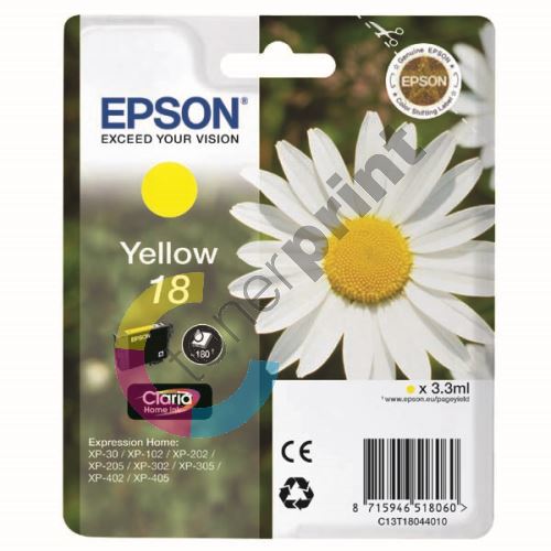 Cartridge Epson C13T18044010, yellow, originál 1
