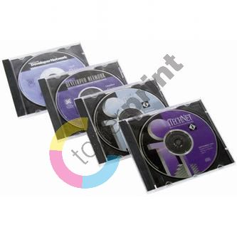 Obal, box na 1 ks CD, průhledný, černý tray, 200-pack 1