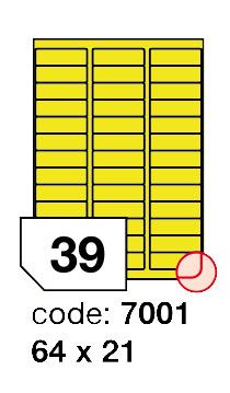 Samolepící etikety Rayfilm Office 64x21 mm 300 archů, matně žlutá, R0121.7001D 1